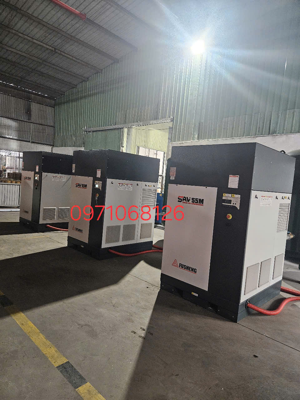 Bàn giao 3 bộ máy nén khí biến tần 55kw Fusheng